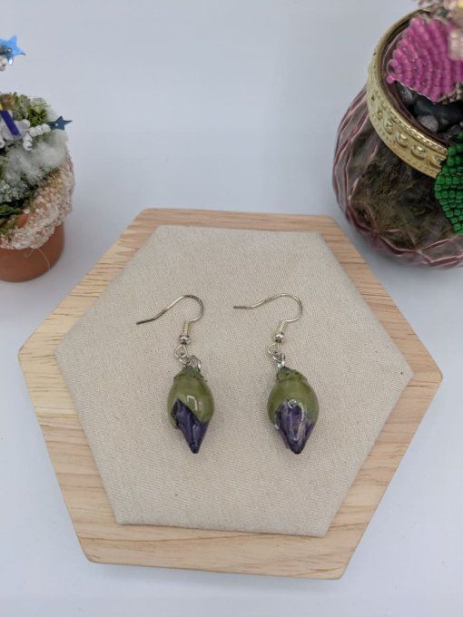 boucle d'oreille bouton d'hibiscus 