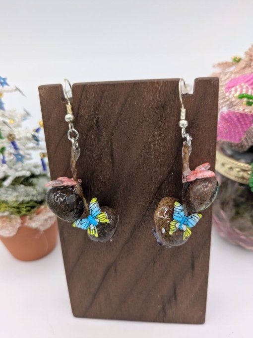 boucle d'oreille cupule de gland 