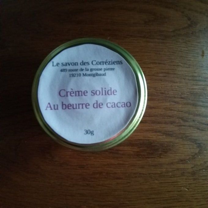 crème solide au beurre de cacao 